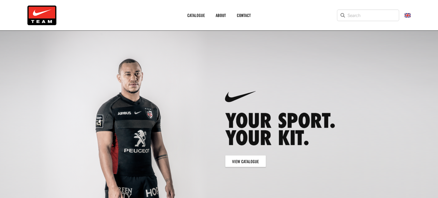 A screenshot of a design mockup for Nike Team Sports